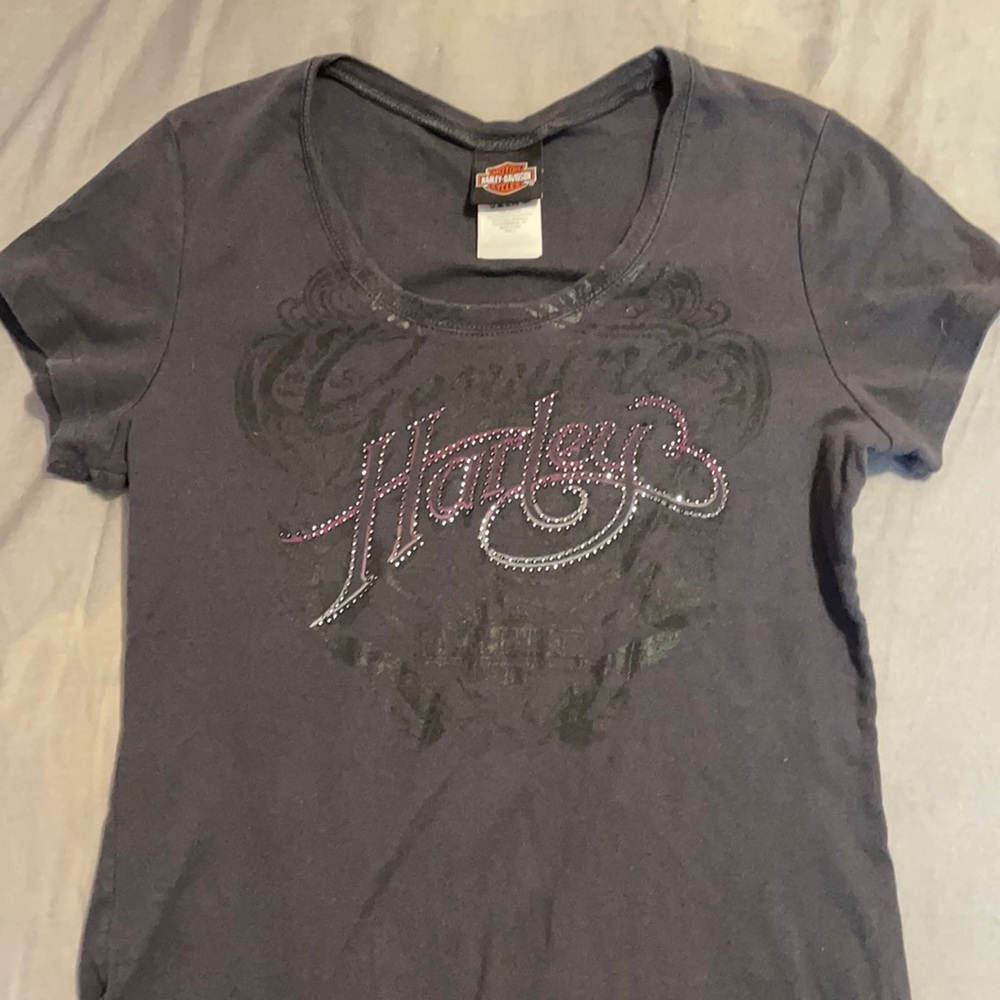 Harley Davidson T-shirt with scoop neck sz L